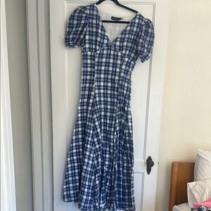 Ralph Lauren Polo Blue Plaid Women's Dress - sz 6
